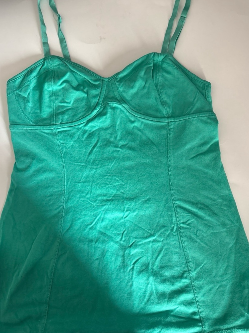 Women's Teal Green Cami Slip Dress with Built-in Bust Support